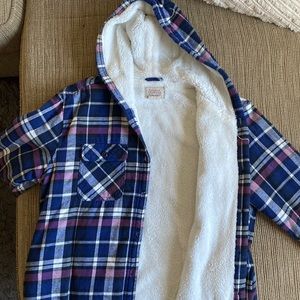 Boston Traders Fuzzy Plaid Coat -